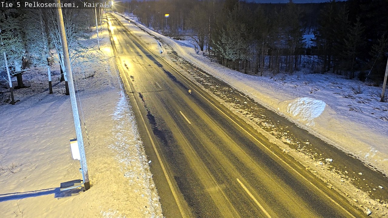 Weather Camera Image Väg 5 Pelkosenniemi, Kairala, Pelkosenniemi, Lappi