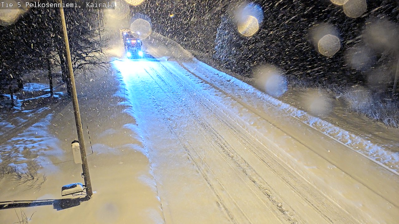 Weather Camera Image Road 5 Pelkosenniemi, Kairala, Pelkosenniemi, Lappi