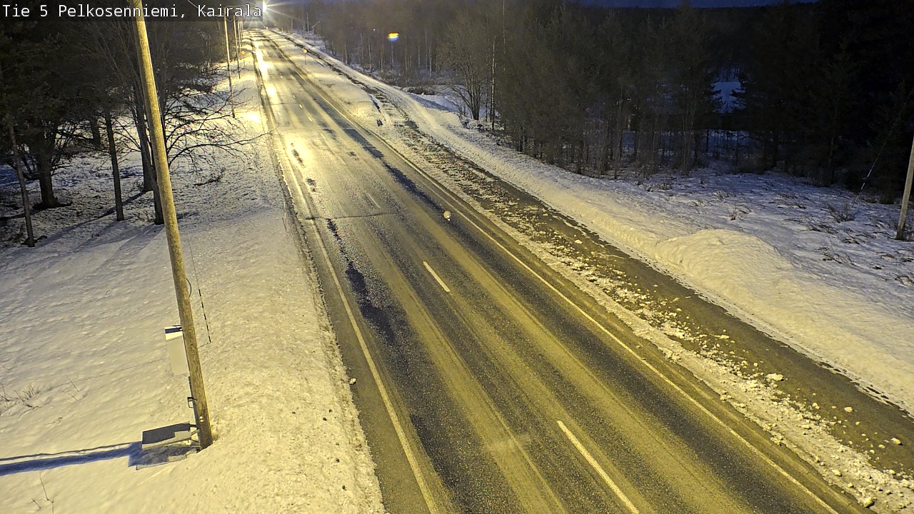 Weather Camera Image Väg 5 Pelkosenniemi, Kairala, Pelkosenniemi, Lappi