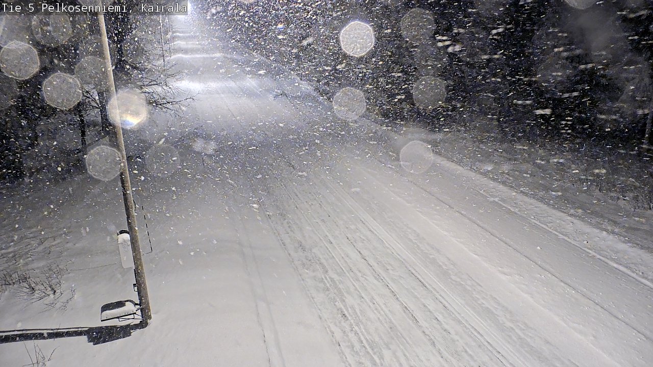 Weather Camera Image Road 5 Pelkosenniemi, Kairala, Pelkosenniemi, Lappi