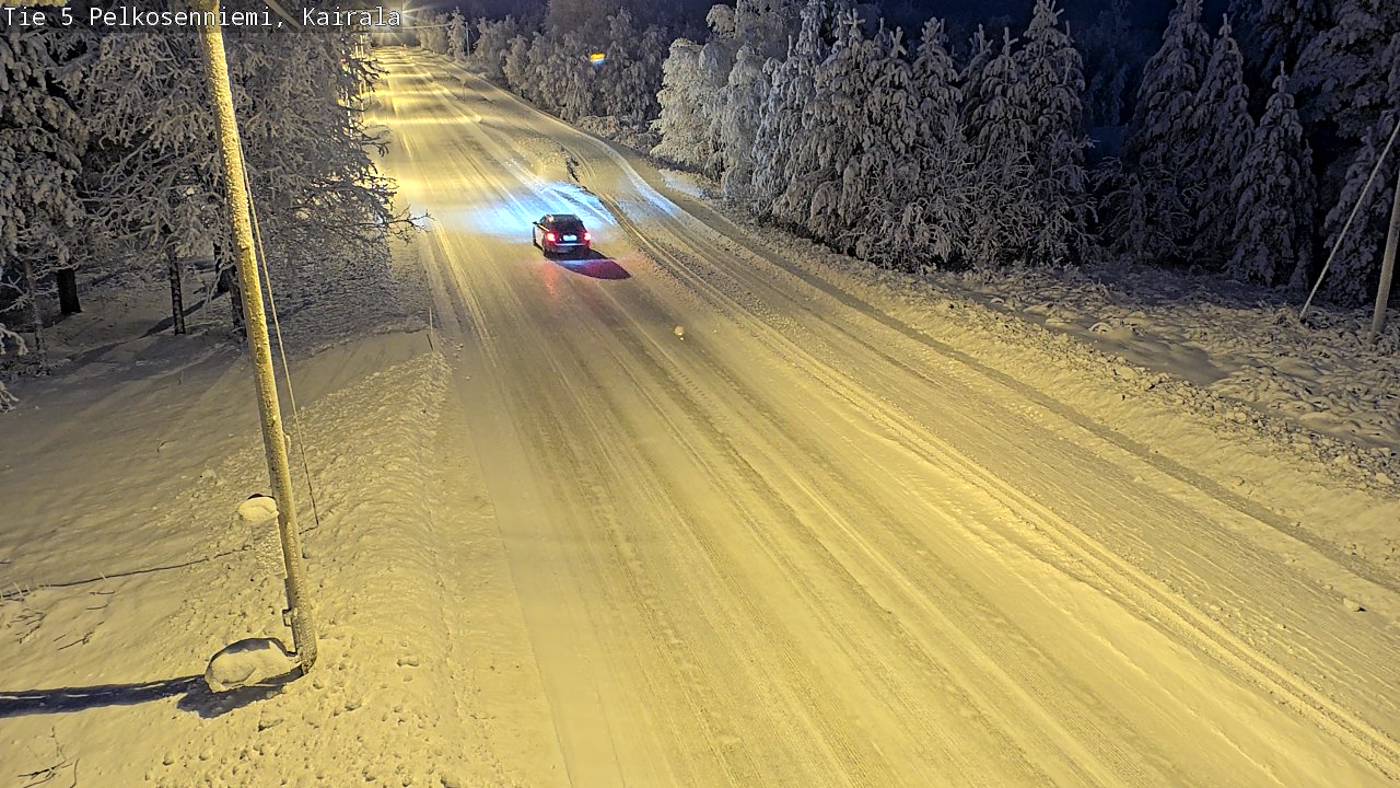 Weather Camera Image Road 5 Pelkosenniemi, Kairala, Pelkosenniemi, Lappi