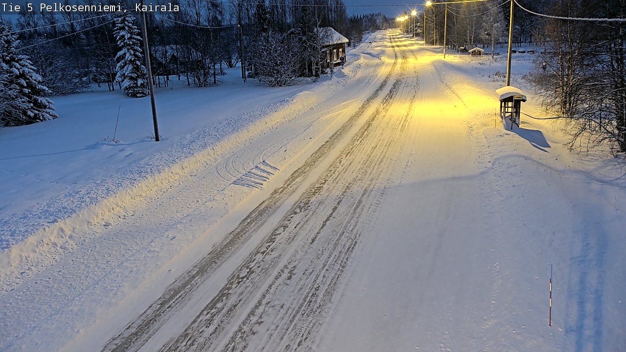 Weather Camera Image Road 5 Pelkosenniemi, Kairala, Pelkosenniemi, Lappi
