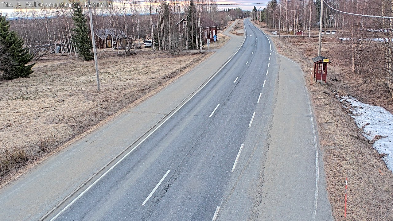 Weather Camera Image Väg 5 Pelkosenniemi, Kairala, Pelkosenniemi, Lappi