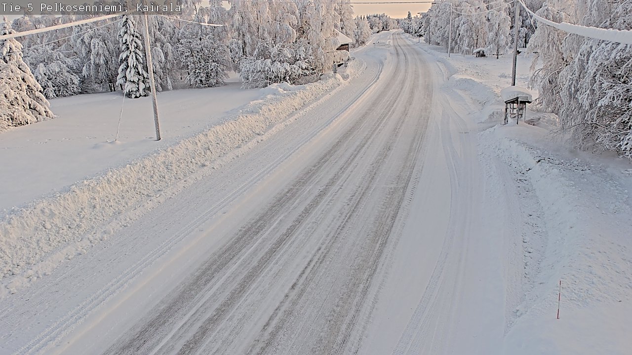 Weather Camera Image Road 5 Pelkosenniemi, Kairala, Pelkosenniemi, Lappi