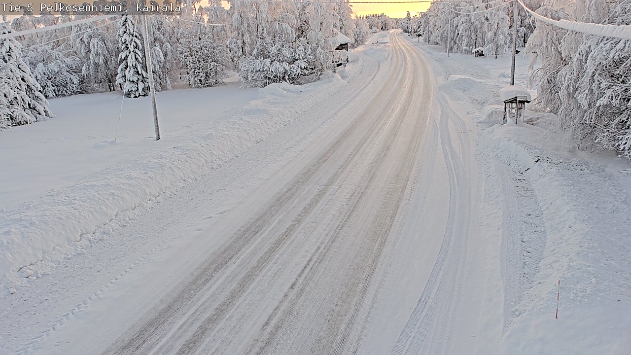 Weather Camera Image Road 5 Pelkosenniemi, Kairala, Pelkosenniemi, Lappi