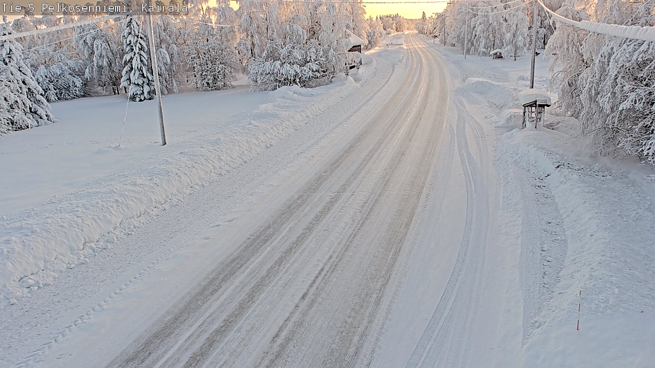 Weather Camera Image Road 5 Pelkosenniemi, Kairala, Pelkosenniemi, Lappi