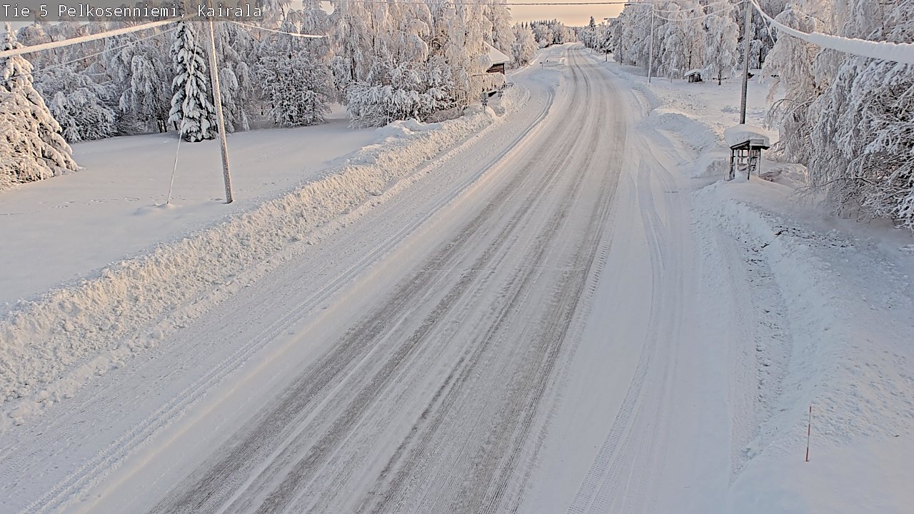 Weather Camera Image Road 5 Pelkosenniemi, Kairala, Pelkosenniemi, Lappi