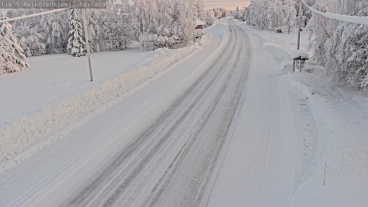 Weather Camera Image Road 5 Pelkosenniemi, Kairala, Pelkosenniemi, Lappi