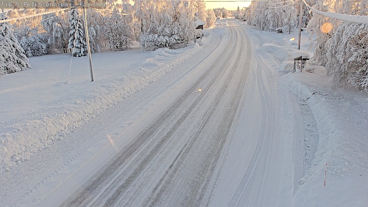 Weather Camera Image Road 5 Pelkosenniemi, Kairala, Pelkosenniemi, Lappi