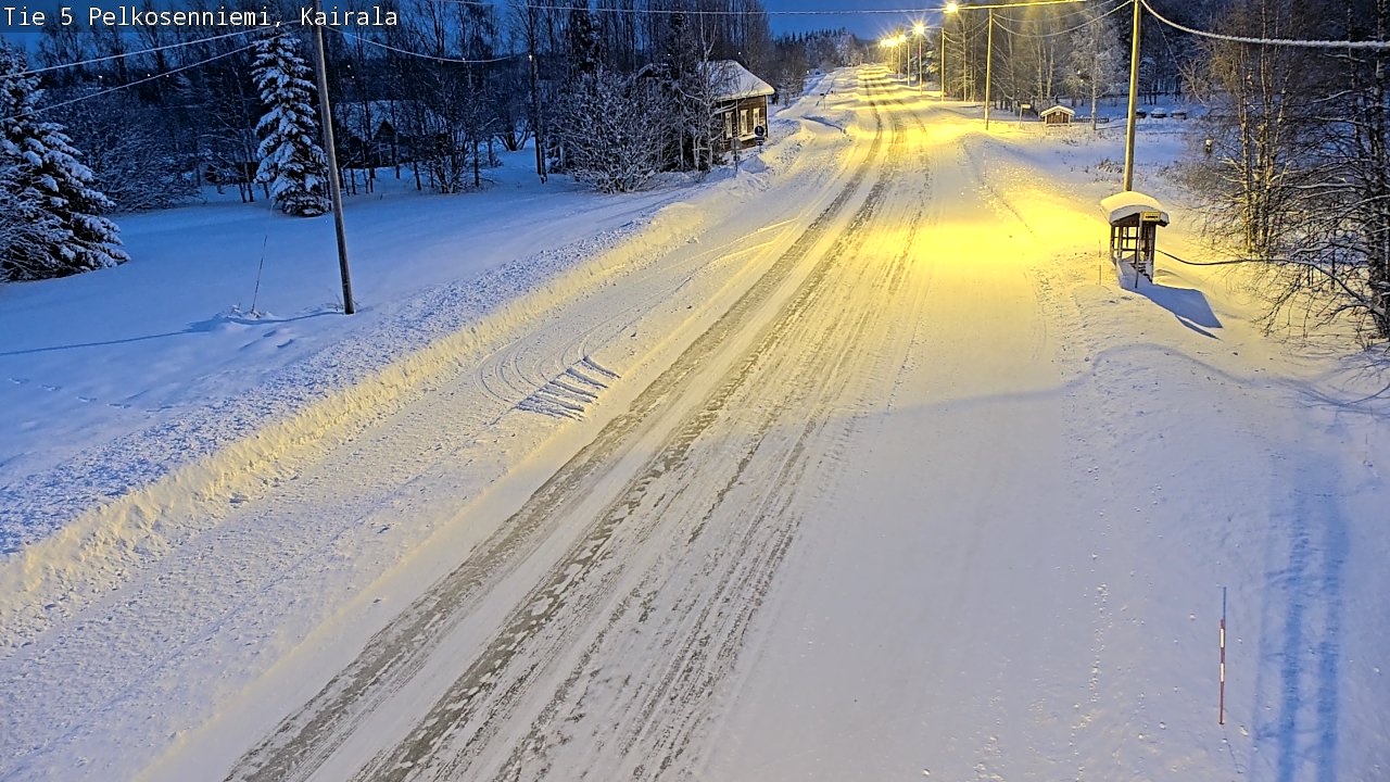 Weather Camera Image Road 5 Pelkosenniemi, Kairala, Pelkosenniemi, Lappi