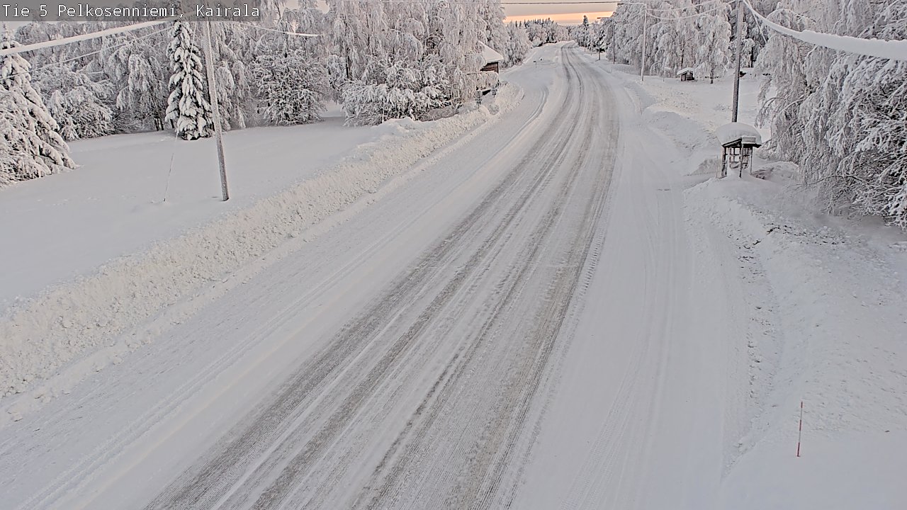 Weather Camera Image Road 5 Pelkosenniemi, Kairala, Pelkosenniemi, Lappi