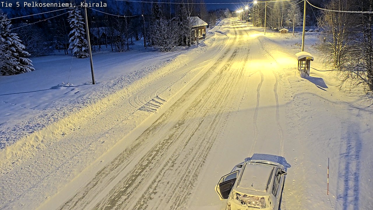 Weather Camera Image Road 5 Pelkosenniemi, Kairala, Pelkosenniemi, Lappi