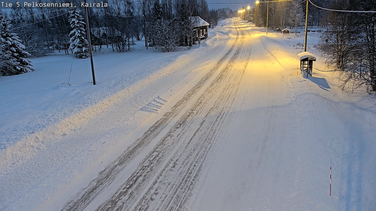 Weather Camera Image Road 5 Pelkosenniemi, Kairala, Pelkosenniemi, Lappi