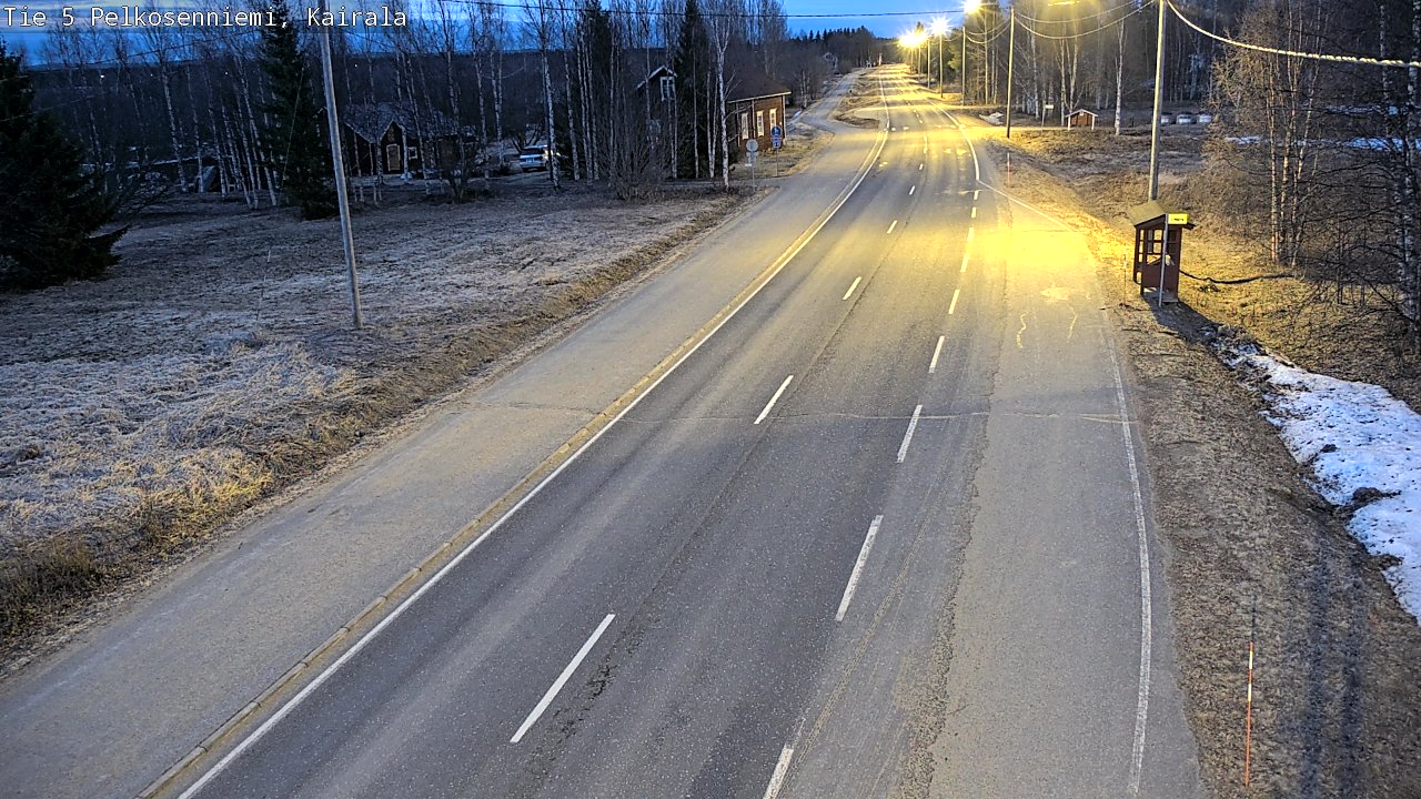 Weather Camera Image Väg 5 Pelkosenniemi, Kairala, Pelkosenniemi, Lappi