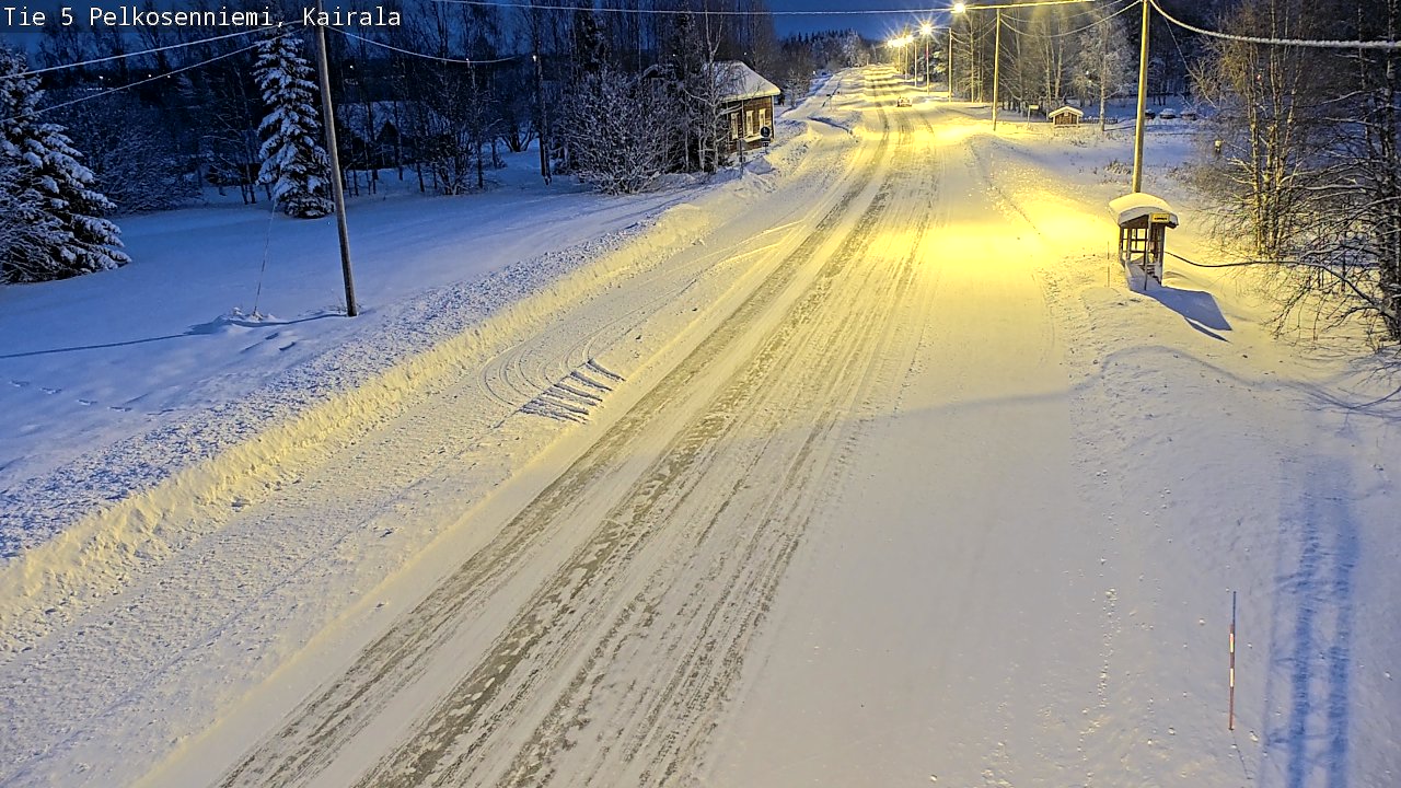 Weather Camera Image Road 5 Pelkosenniemi, Kairala, Pelkosenniemi, Lappi