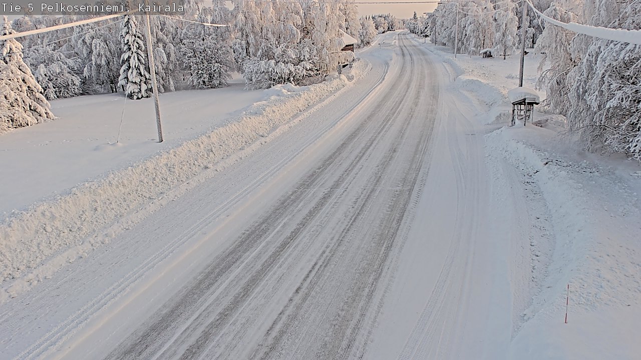 Weather Camera Image Road 5 Pelkosenniemi, Kairala, Pelkosenniemi, Lappi