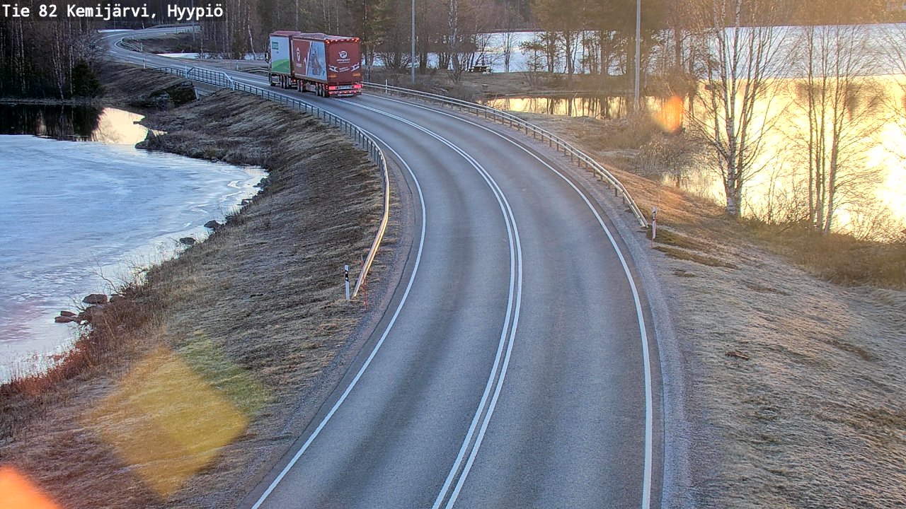Weather Camera Image Road 82 Kemijärvi, Hyypiö, Kemijärvi, Lappi