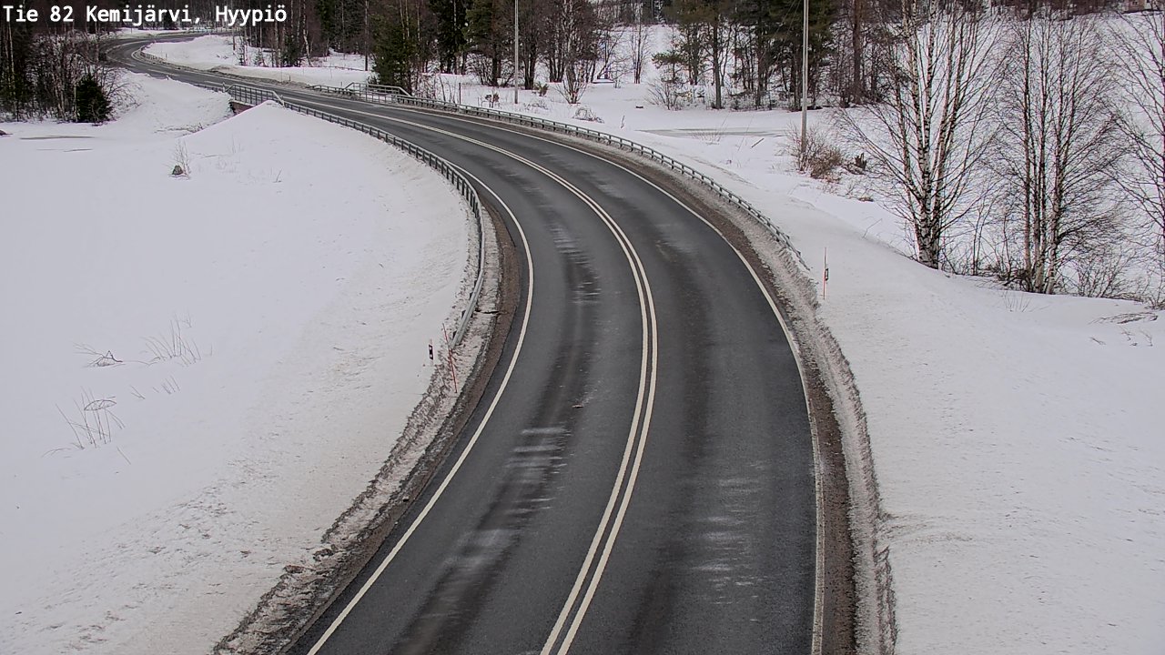 Weather Camera Image Road 82 Kemijärvi, Hyypiö, Kemijärvi, Lappi