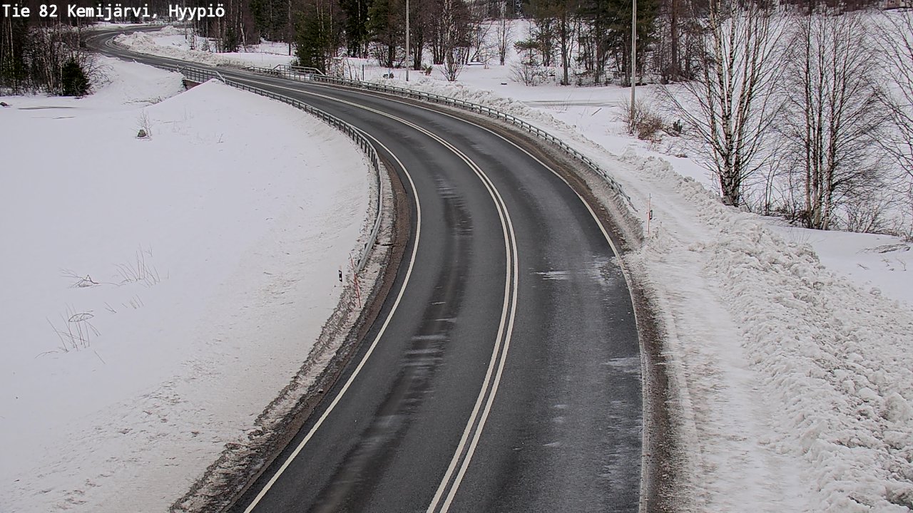 Weather Camera Image Road 82 Kemijärvi, Hyypiö, Kemijärvi, Lappi