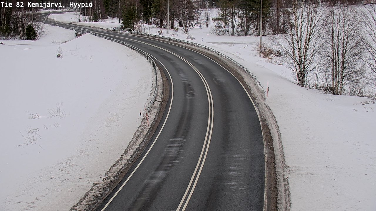 Weather Camera Image Road 82 Kemijärvi, Hyypiö, Kemijärvi, Lappi