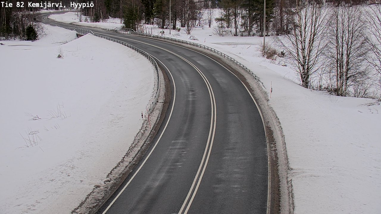 Weather Camera Image Road 82 Kemijärvi, Hyypiö, Kemijärvi, Lappi