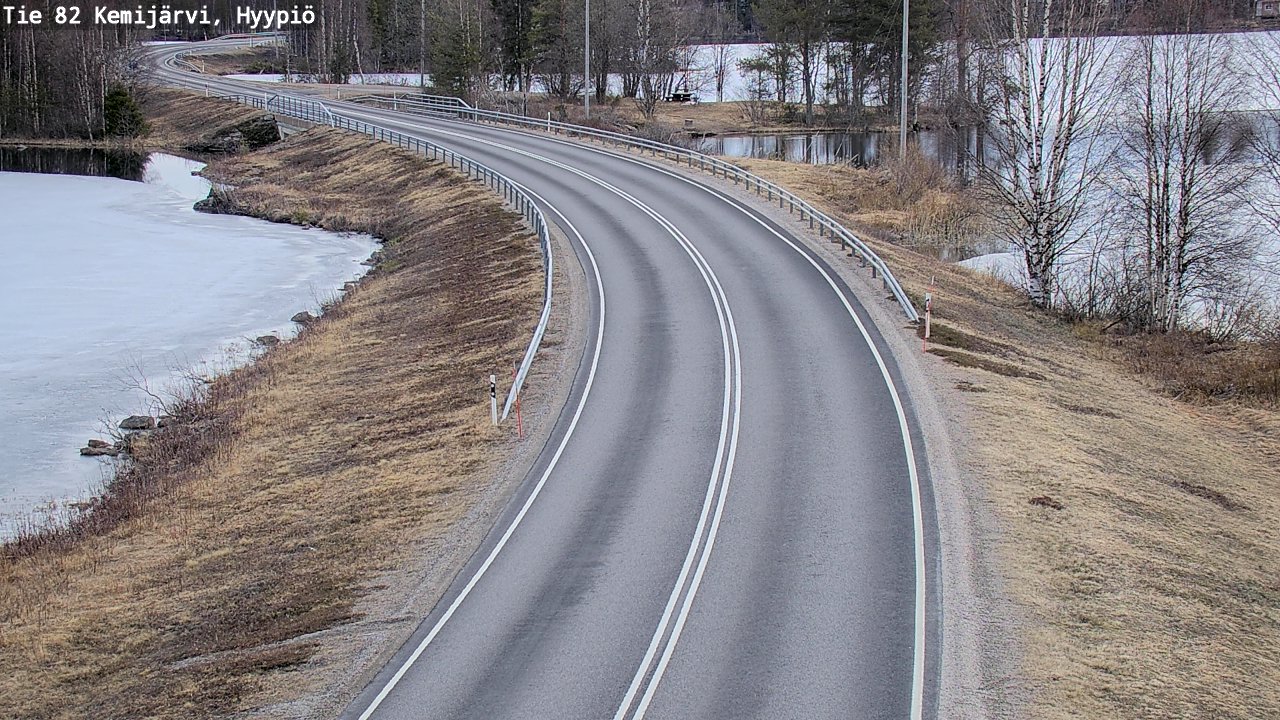 Weather Camera Image Road 82 Kemijärvi, Hyypiö, Kemijärvi, Lappi