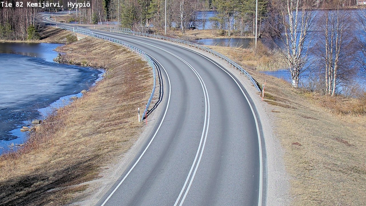 Weather Camera Image Road 82 Kemijärvi, Hyypiö, Kemijärvi, Lappi