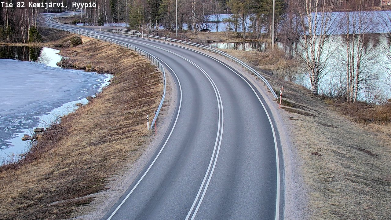 Weather Camera Image Road 82 Kemijärvi, Hyypiö, Kemijärvi, Lappi