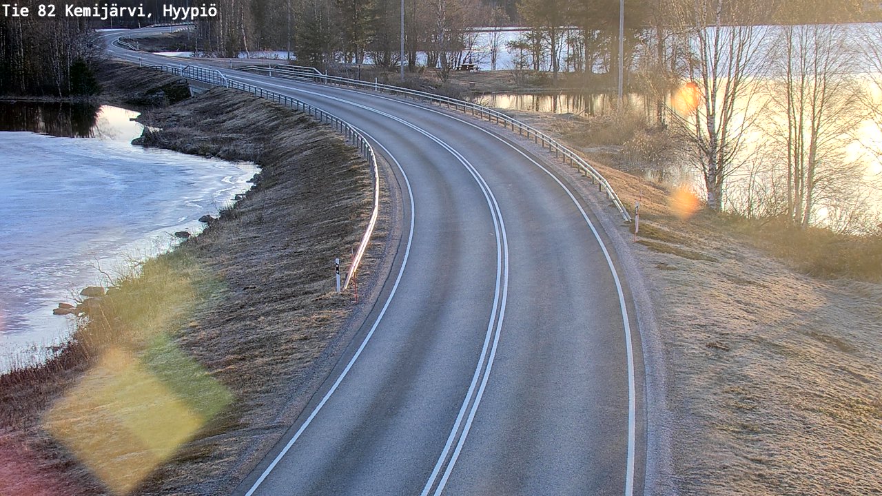 Weather Camera Image Road 82 Kemijärvi, Hyypiö, Kemijärvi, Lappi