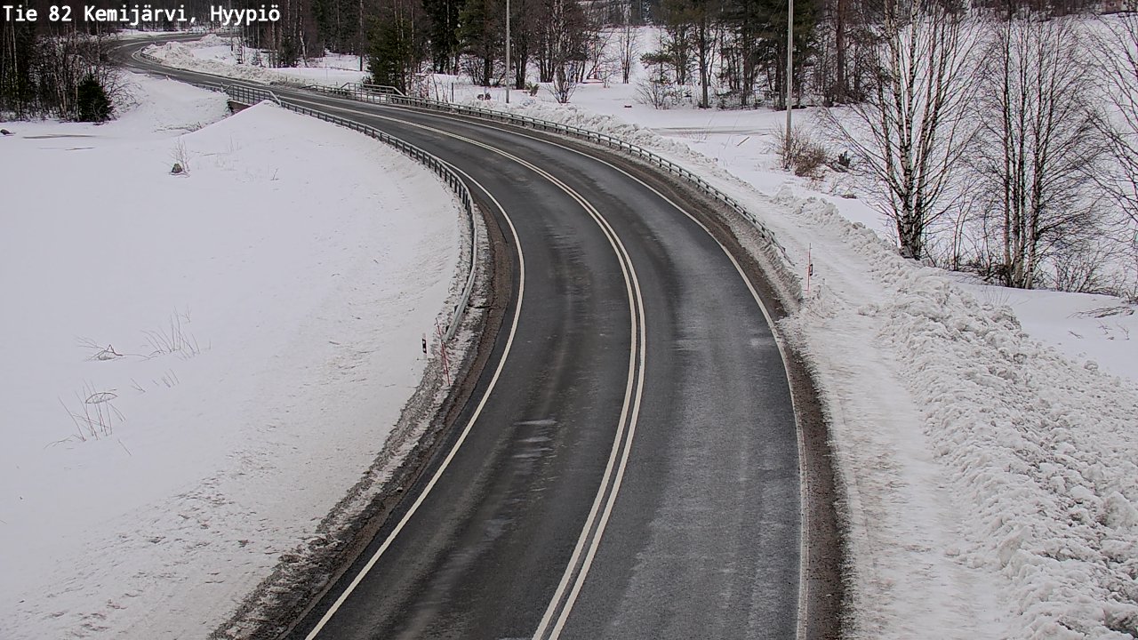 Weather Camera Image Road 82 Kemijärvi, Hyypiö, Kemijärvi, Lappi