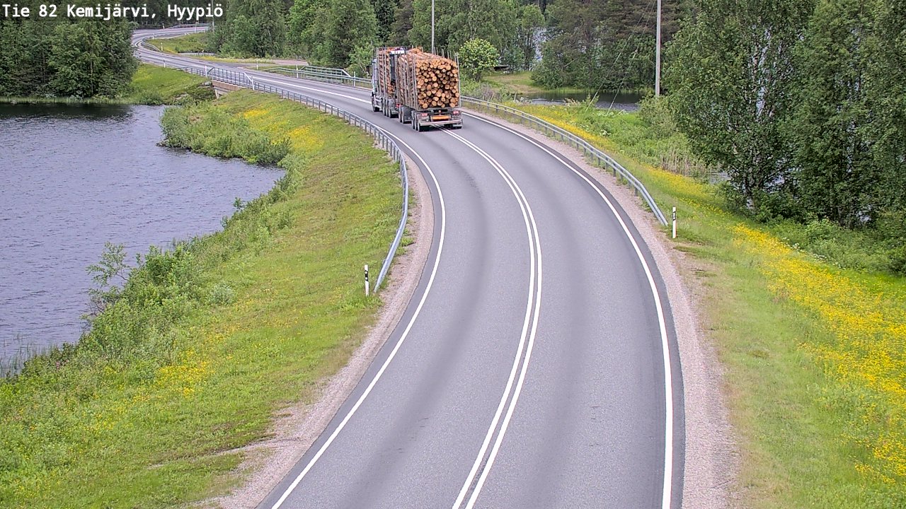 Weather Camera Image Road 82 Kemijärvi, Hyypiö, Kemijärvi, Lappi