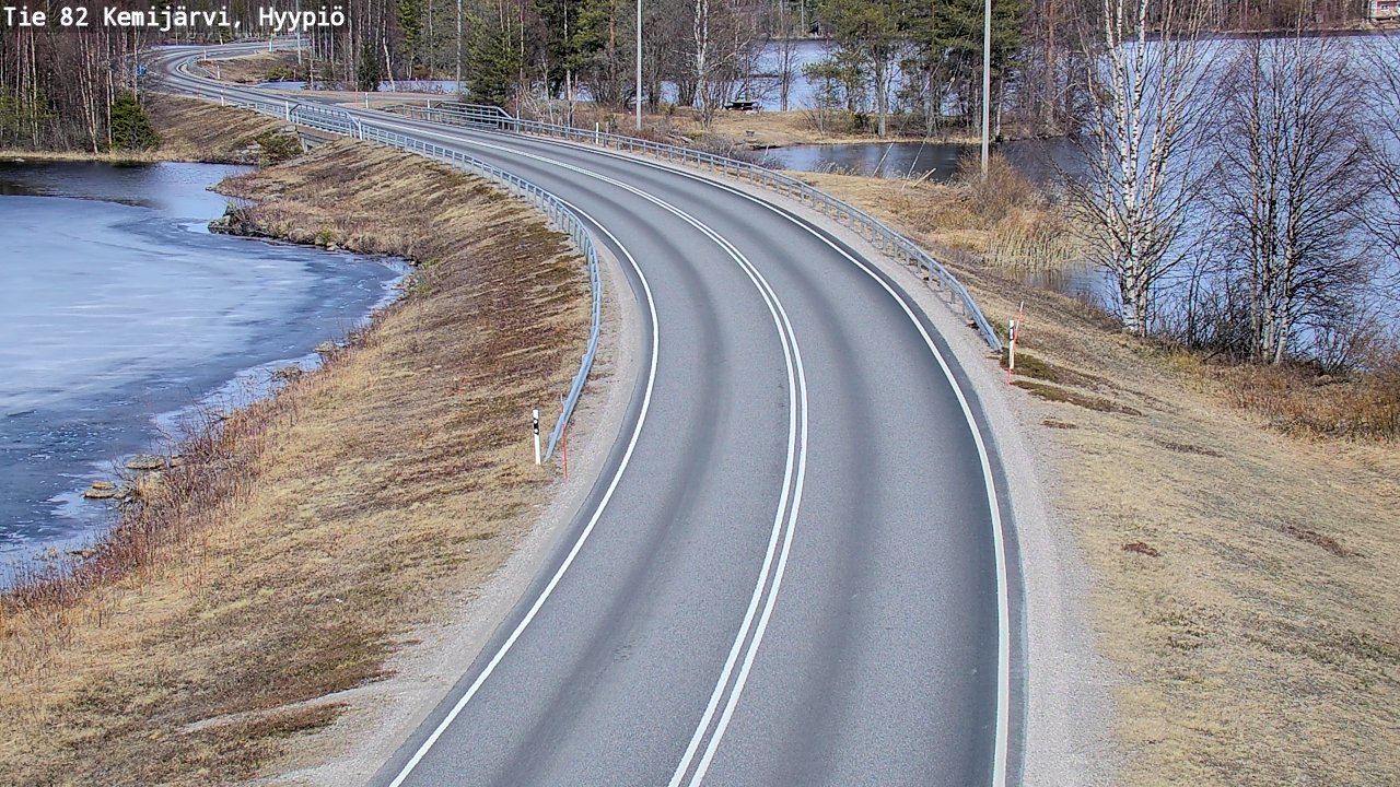 Weather Camera Image Road 82 Kemijärvi, Hyypiö, Kemijärvi, Lappi