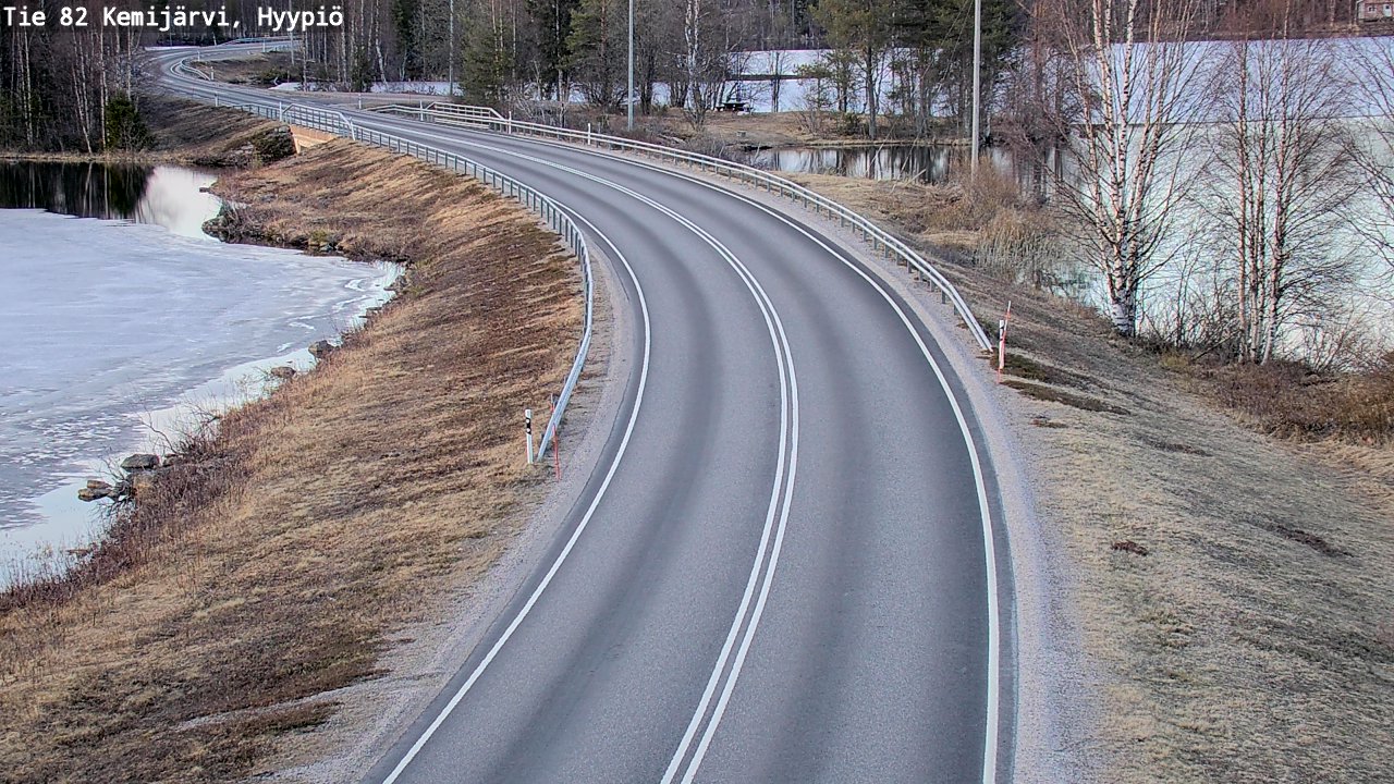 Weather Camera Image Road 82 Kemijärvi, Hyypiö, Kemijärvi, Lappi