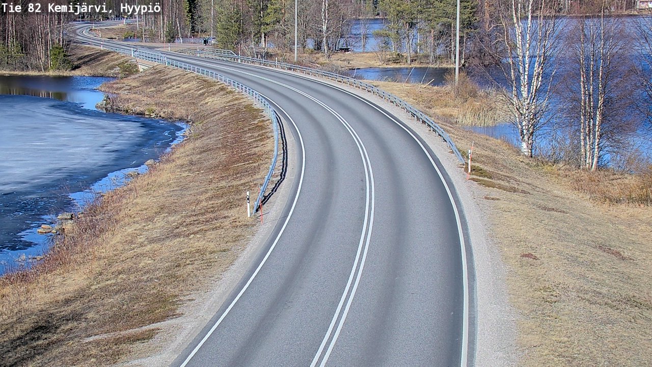 Weather Camera Image Road 82 Kemijärvi, Hyypiö, Kemijärvi, Lappi