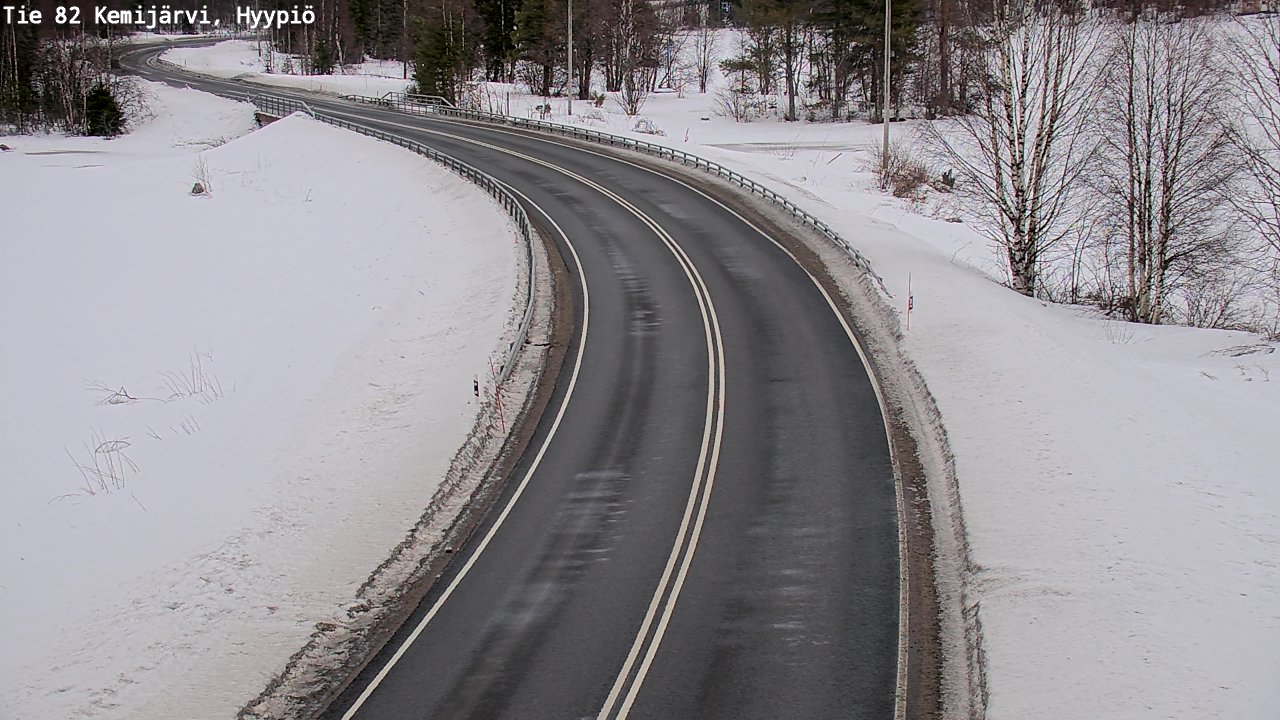 Weather Camera Image Road 82 Kemijärvi, Hyypiö, Kemijärvi, Lappi