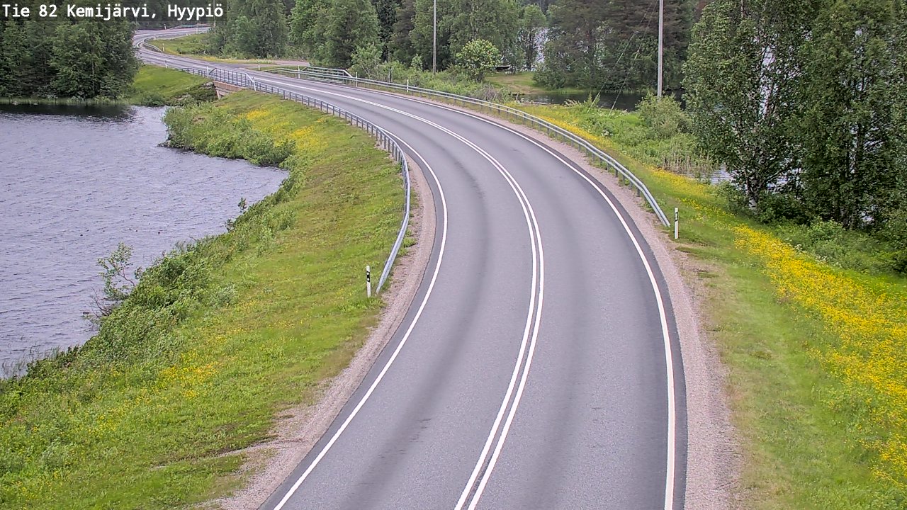 Weather Camera Image Road 82 Kemijärvi, Hyypiö, Kemijärvi, Lappi