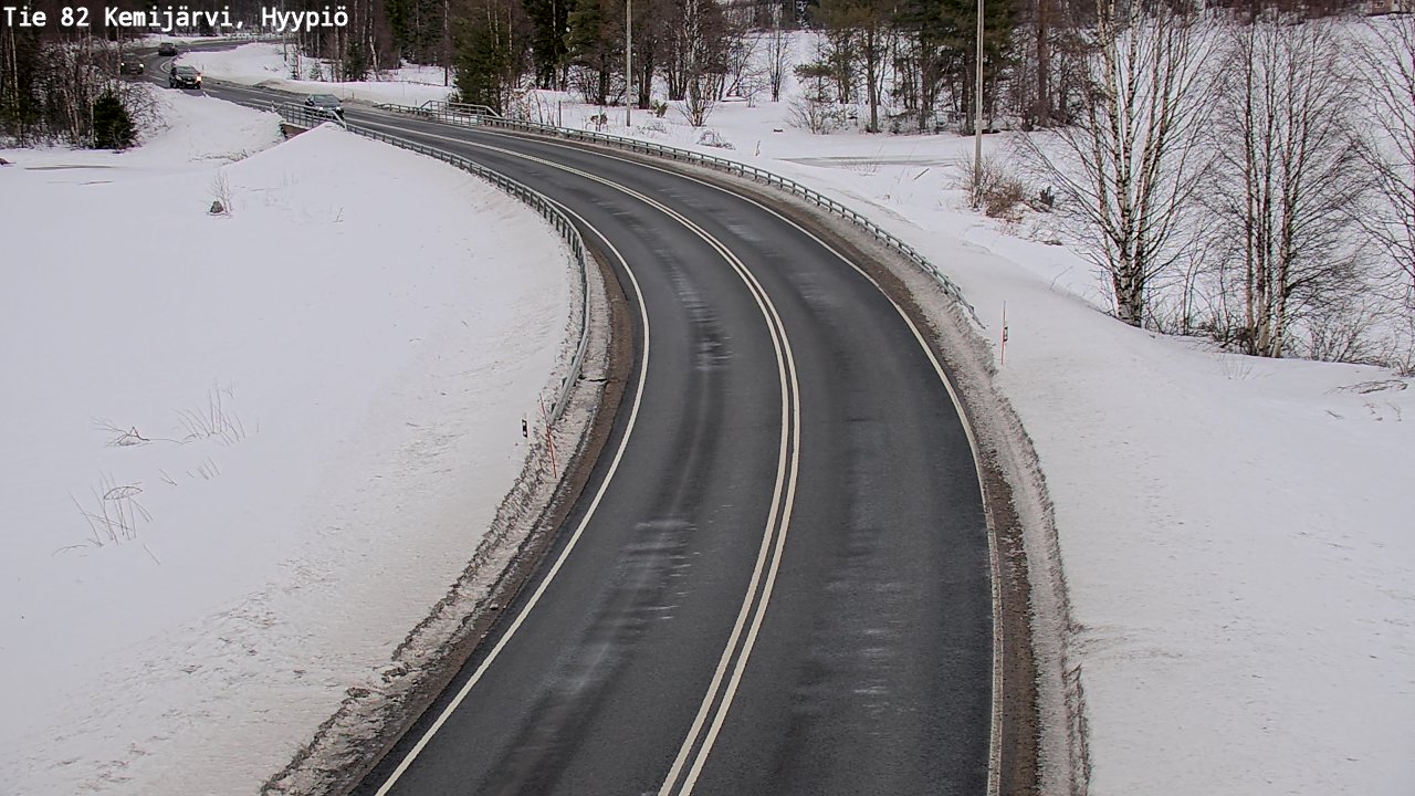 Weather Camera Image Road 82 Kemijärvi, Hyypiö, Kemijärvi, Lappi