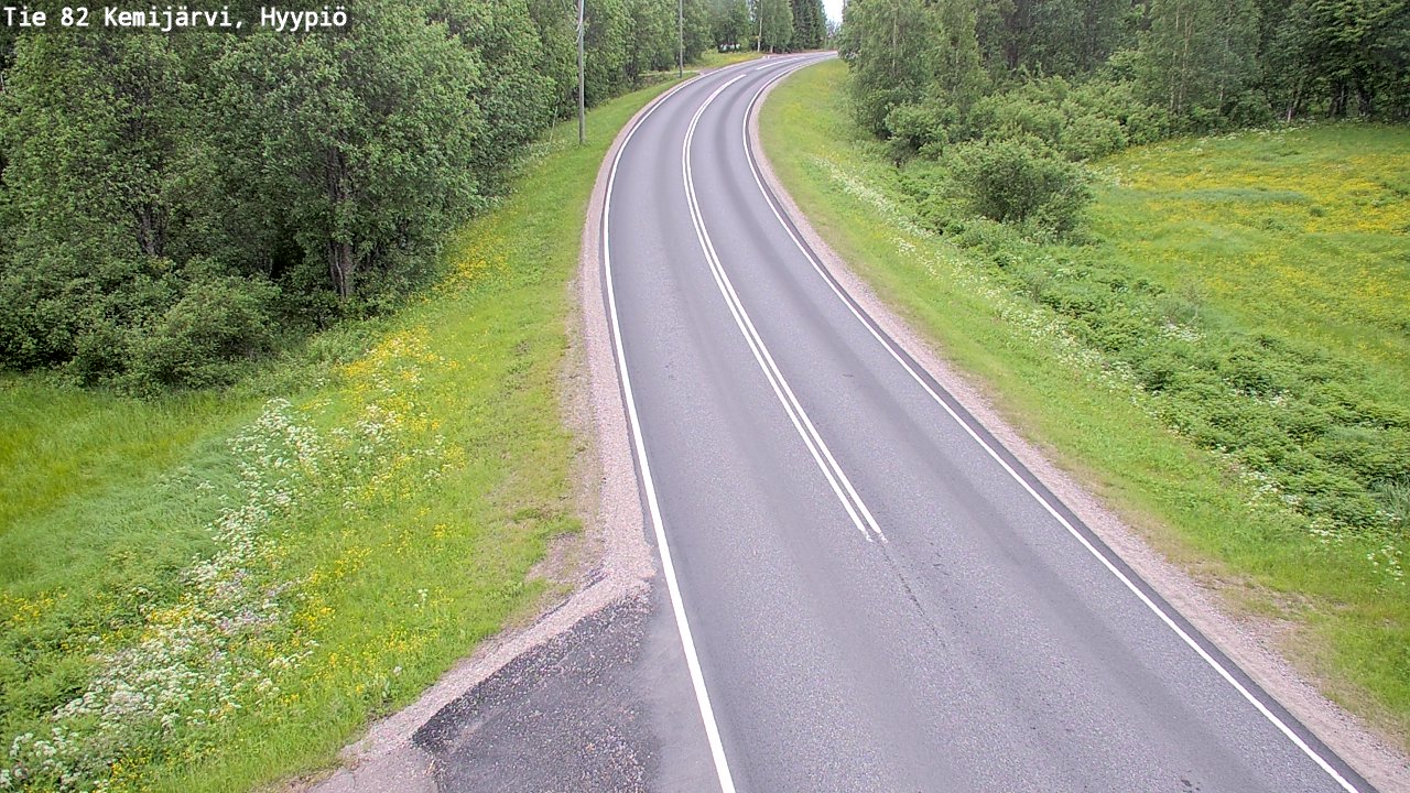 Weather Camera Image Road 82 Kemijärvi, Hyypiö, Kemijärvi, Lappi