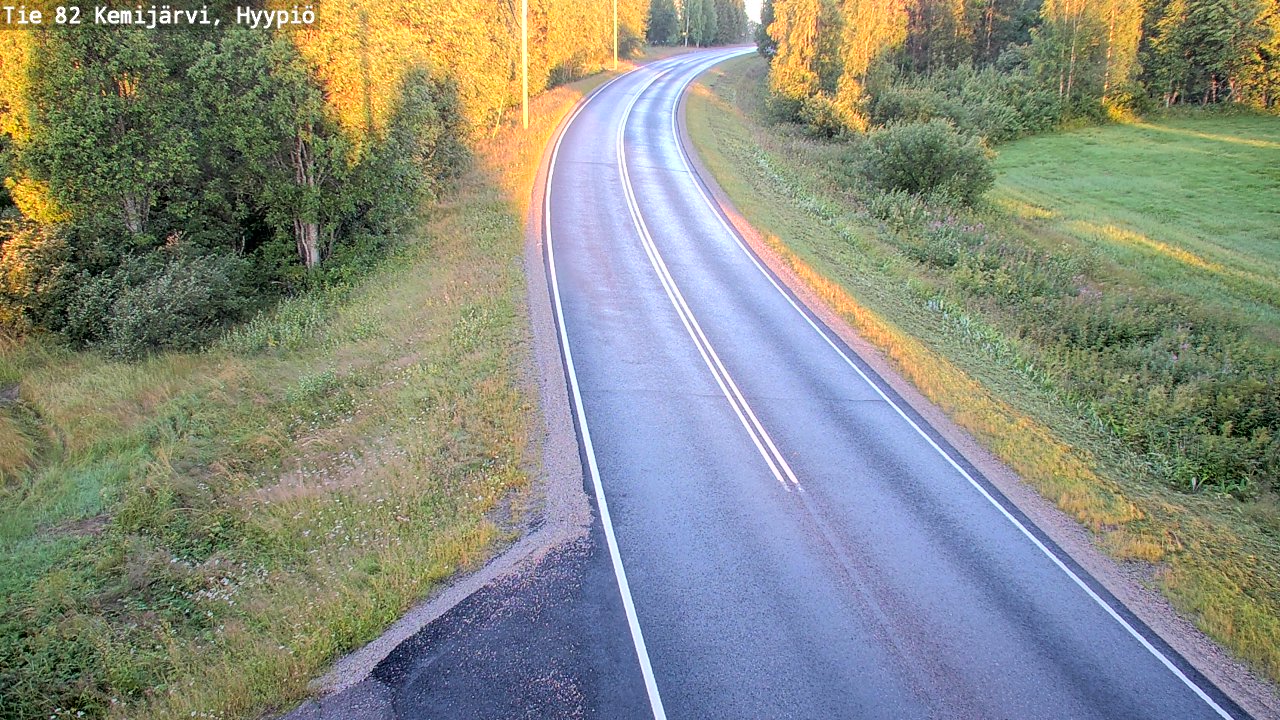 Weather Camera Image Road 82 Kemijärvi, Hyypiö, Kemijärvi, Lappi