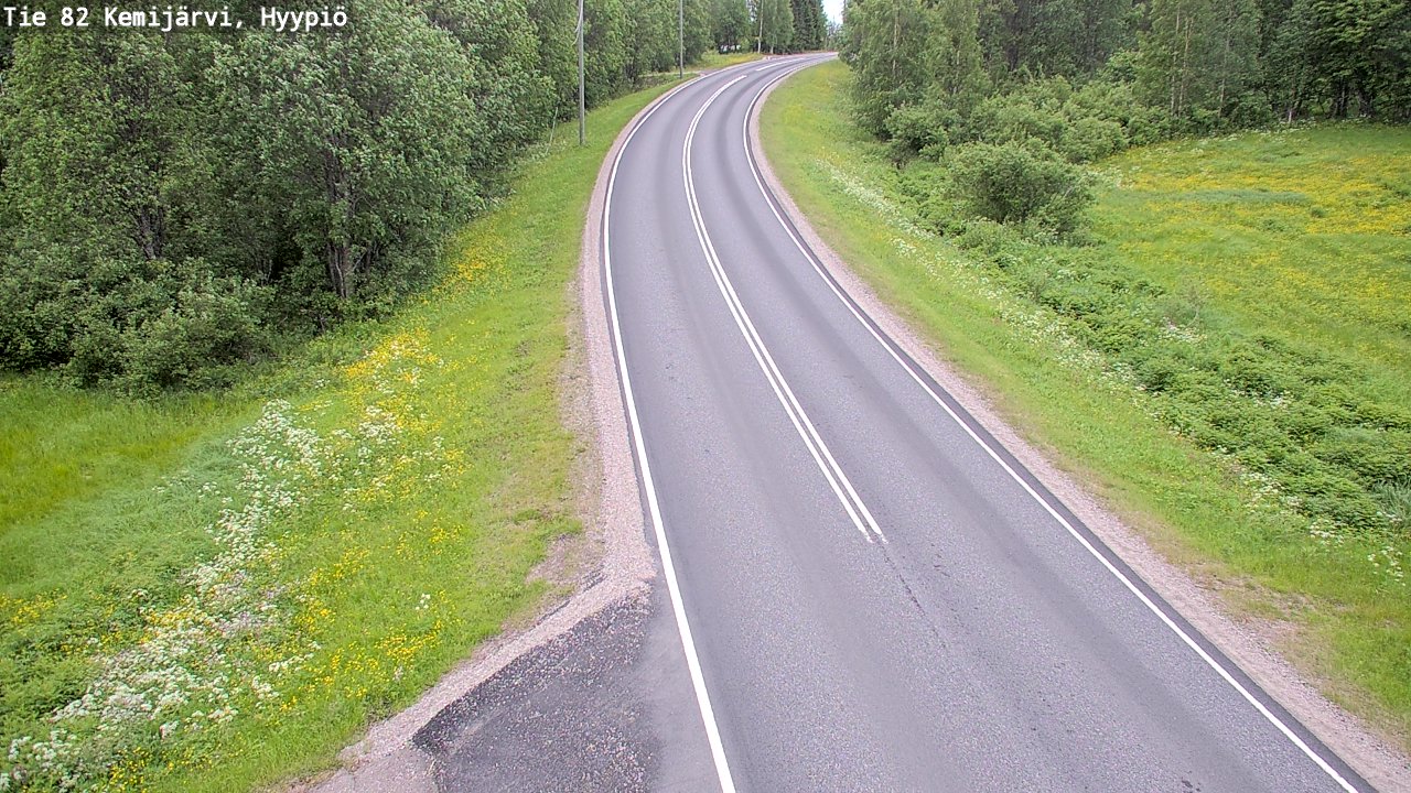 Weather Camera Image Road 82 Kemijärvi, Hyypiö, Kemijärvi, Lappi