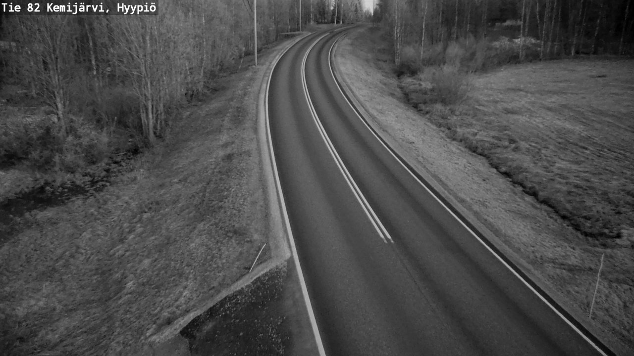 Weather Camera Image Road 82 Kemijärvi, Hyypiö, Kemijärvi, Lappi