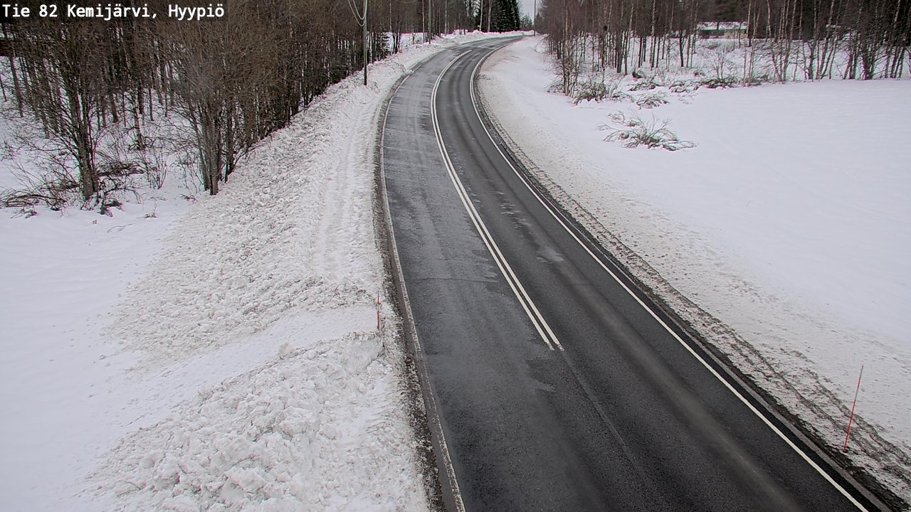Weather Camera Image Road 82 Kemijärvi, Hyypiö, Kemijärvi, Lappi