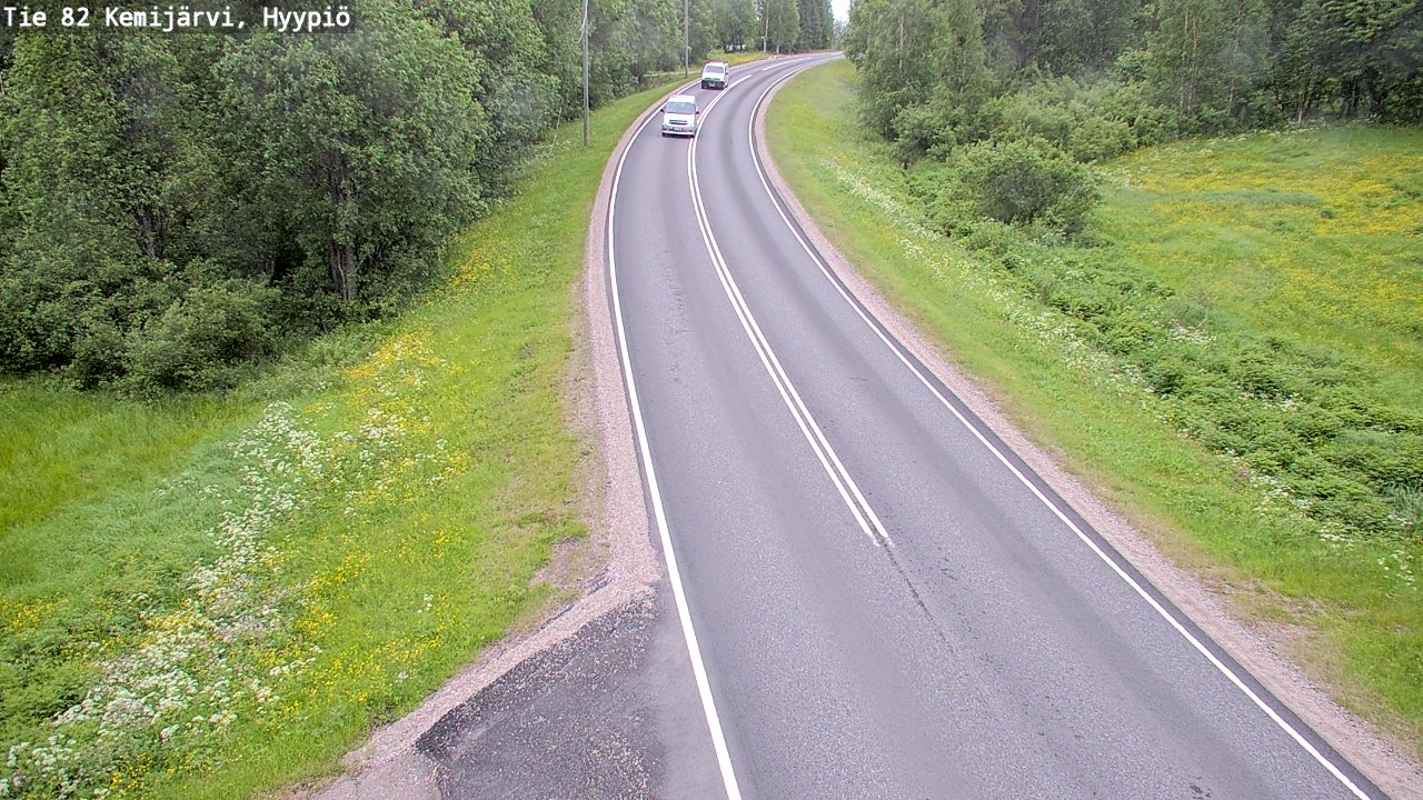 Weather Camera Image Road 82 Kemijärvi, Hyypiö, Kemijärvi, Lappi