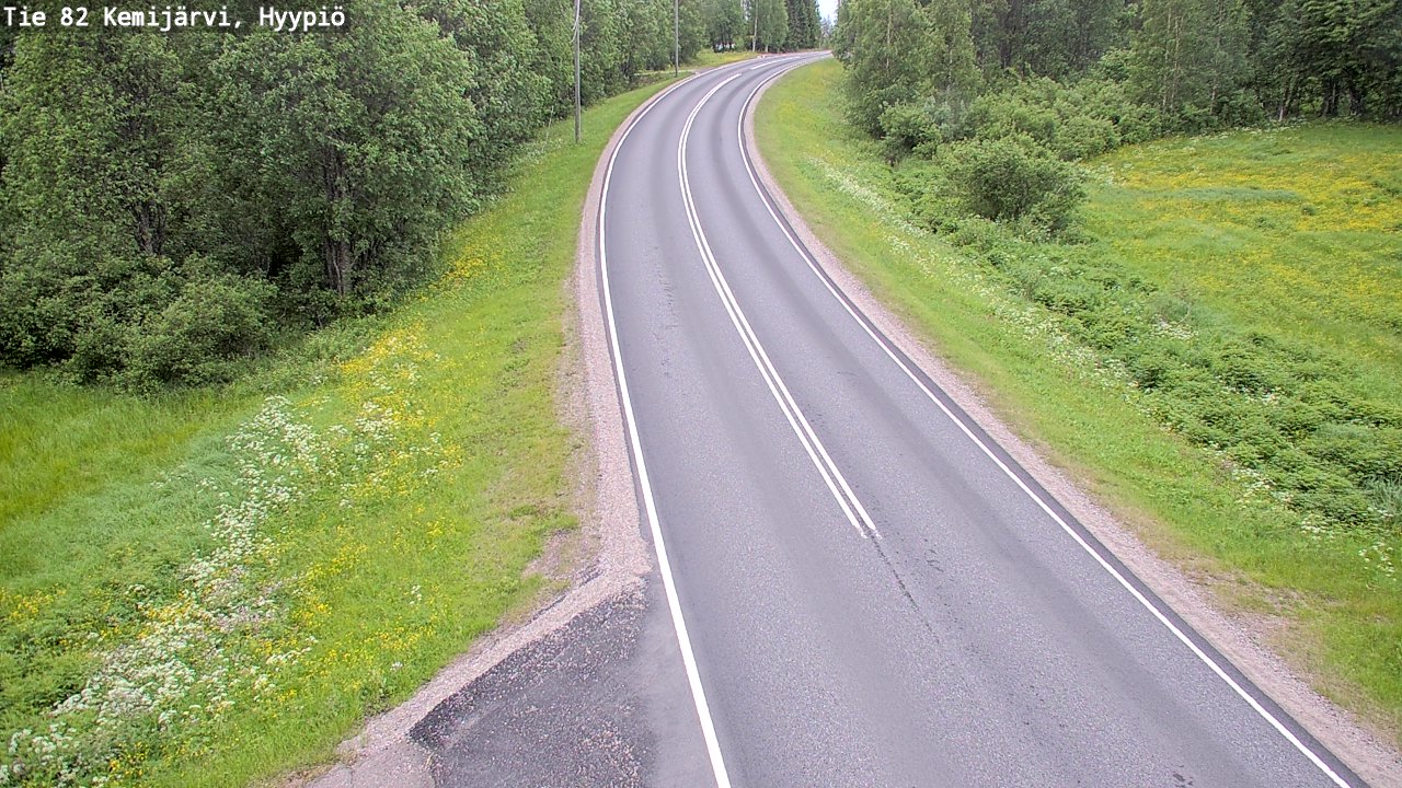 Weather Camera Image Road 82 Kemijärvi, Hyypiö, Kemijärvi, Lappi