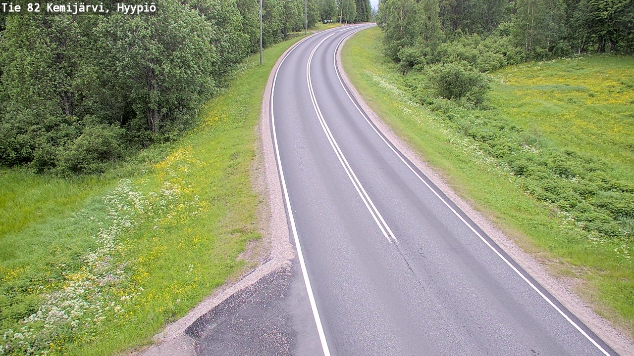 Weather Camera Image Road 82 Kemijärvi, Hyypiö, Kemijärvi, Lappi