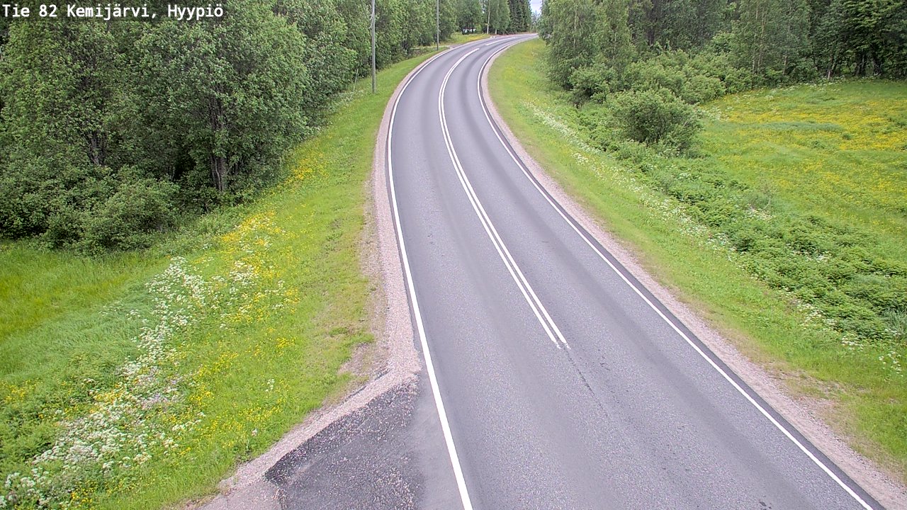 Weather Camera Image Road 82 Kemijärvi, Hyypiö, Kemijärvi, Lappi