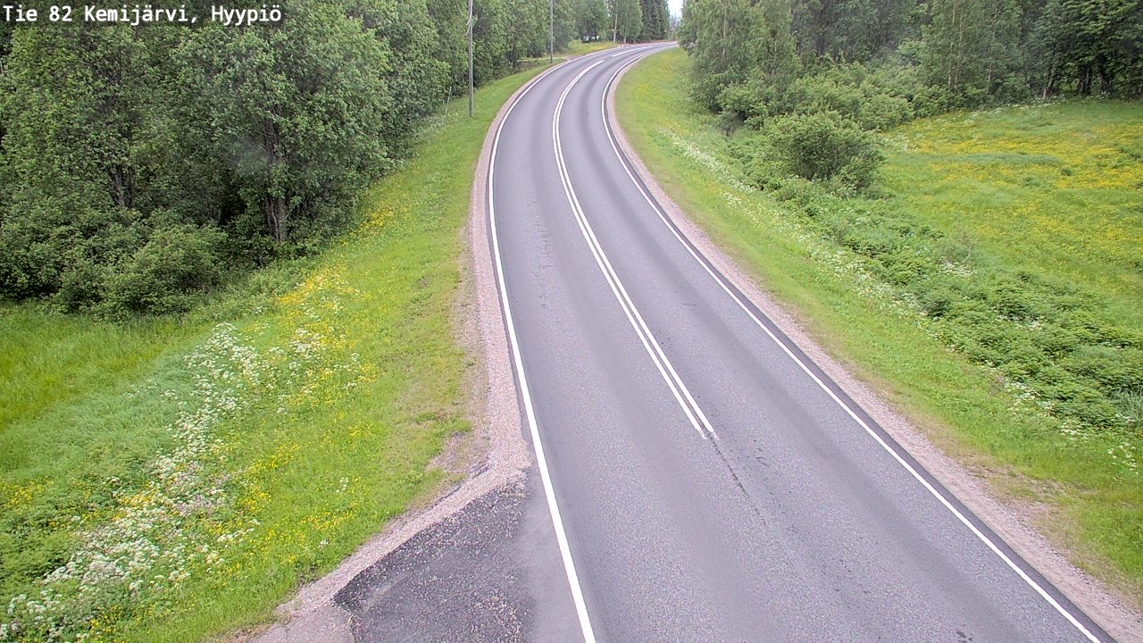 Weather Camera Image Road 82 Kemijärvi, Hyypiö, Kemijärvi, Lappi