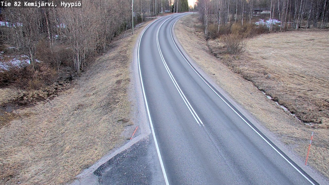 Weather Camera Image Road 82 Kemijärvi, Hyypiö, Kemijärvi, Lappi