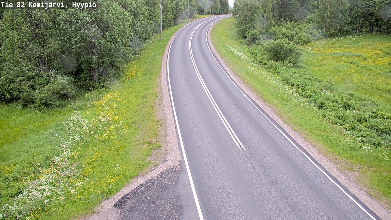 Weather Camera Image Road 82 Kemijärvi, Hyypiö, Kemijärvi, Lappi
