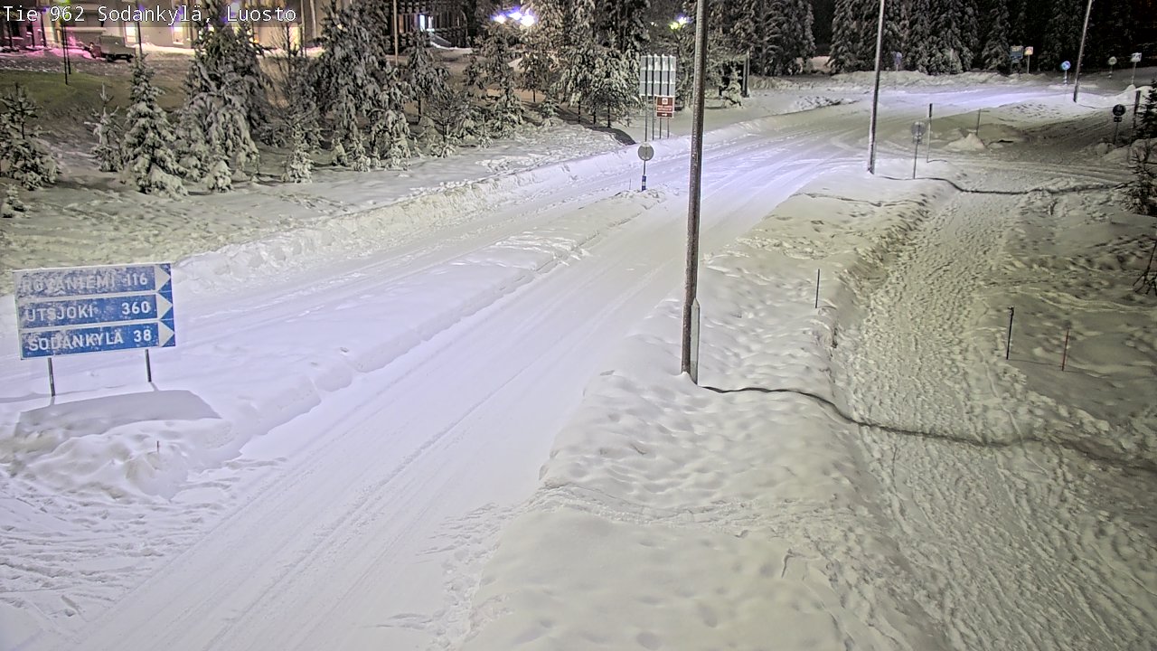 Weather Camera Image Väg 962 Sodankylä, Luosto, Sodankylä, Lappi